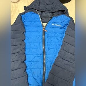 Columbia blue navy blue puffer coat youth boys size large